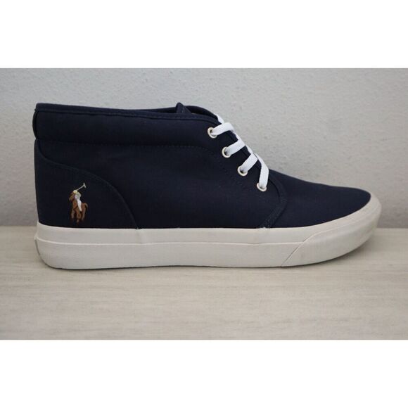 Polo Ralph Lauren Men's Sz 11.5 Navy Keaton Canvas Chukka Boot Sneakers $110 - Picture 10 of 14